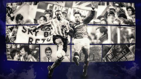 A montage of Coventry v Manchester United from 1987