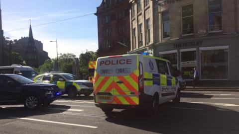 Princes Street, at its junction with Lothian Road