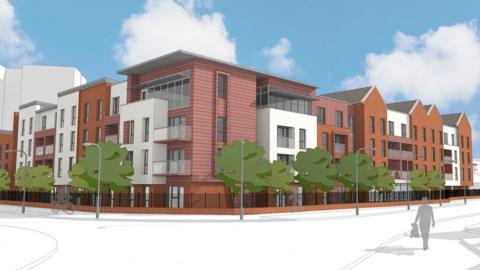 Artist impression of the extra care housing apartments