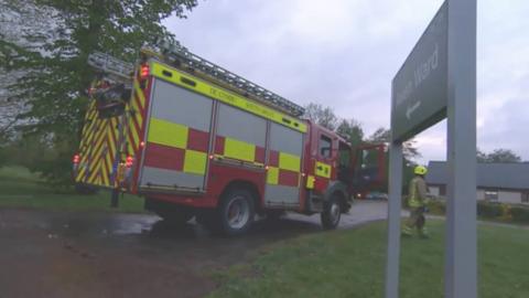 A fire engine at Llanarth Court