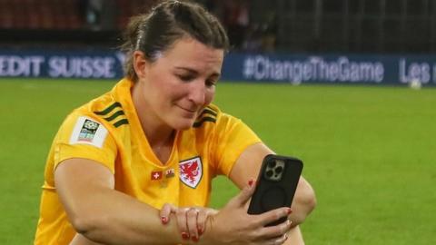 Helen Ward after the game against Switzerland