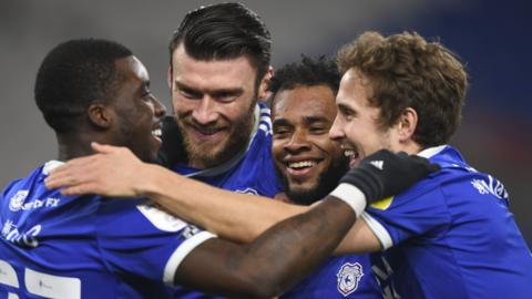 Cardiff celebrate goal