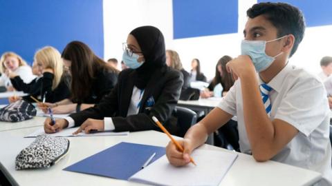 School pupils in a classroom in Llanishen, Cardiff