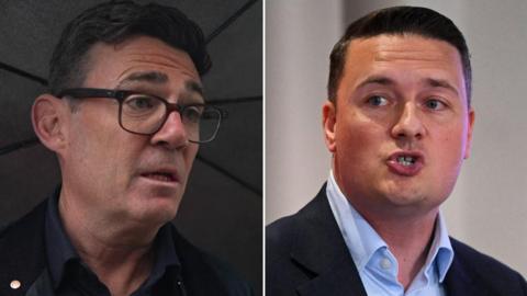 A composite picture showing Andy Burnham (left) and Wes Streeting (right)