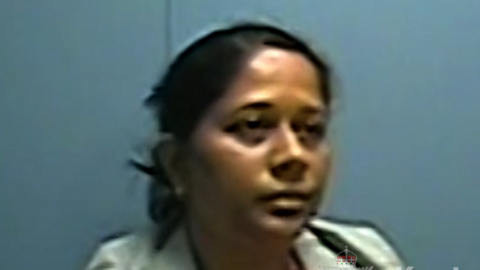 Danuska Pullia pictured in the Kent Police interview room