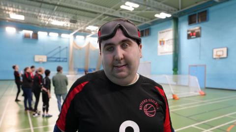 George Sullivan training with the Watford goalball team.