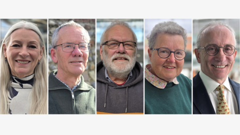 A composite image of five pictures of the five people pictured in the article below. From left to right there is a woman, a man, a man, a woman and another man.