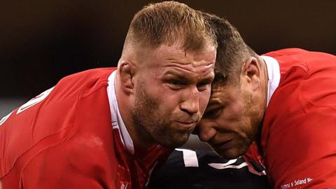 Ross Moriarty in action for Wales