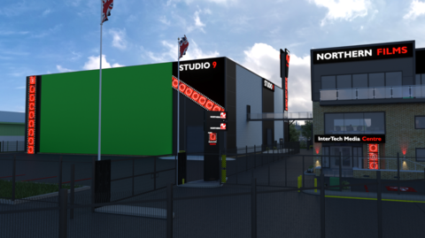 An artist impression of a new film studio near Hull