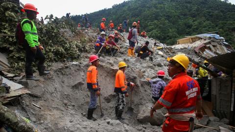 Search and rescue operations continue following a landslide in the village of Masara, Maco, Davao de Oro, Philippines,