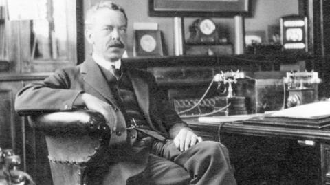 Sir Nigel Gresley at his desk