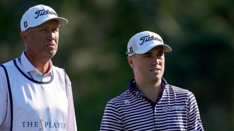 Justin Thomas and his caddie Jim Mackay at the recent Players Championship