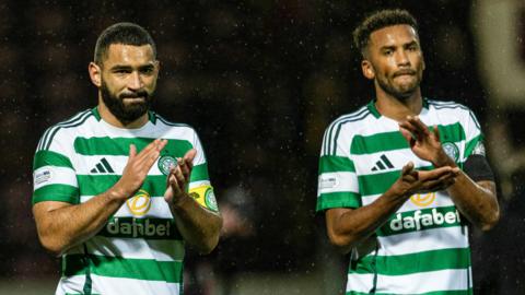 Celtic players celebrating