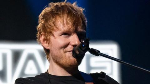 Ed Sheeran on stage in March 2022