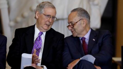 Senate Majority leader Mitch McConnell and Minority leader Chuck Schumer - 15 December