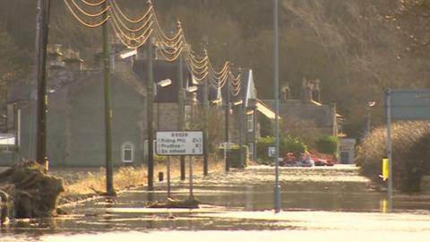 Flood water in Corbridge