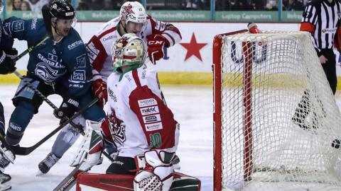 Ben Lake scores Belfast Giants' overtime winner in the Challenge Cup final