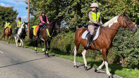 Horse riders in Horndon-on-the-Hill in 2022