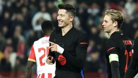 Robert Lewandowski celebrates