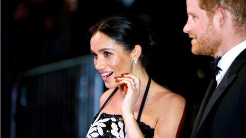 The Duke and Duchess of Sussex arriving at the Royal Variety Performance