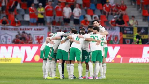 Wales before kick-off against Romania