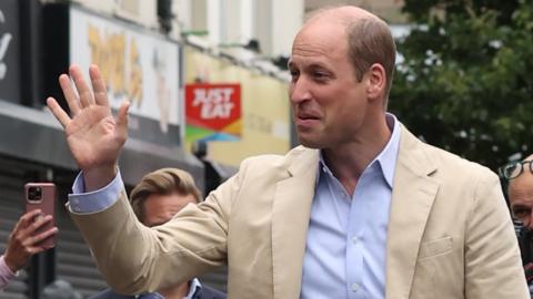 Prince William weaves to people in east Belfast