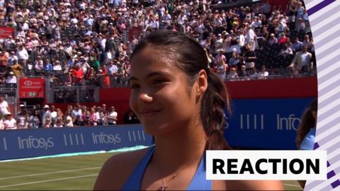 Emma Raducanu in on-court interview