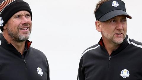 Lee Westwood and Ian Poulter at Whistling Straits during the 2021 Ryder Cup