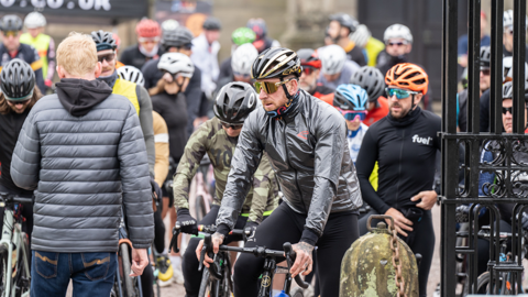 Sir Bradley Wiggins taking part in a Ride with Wiggins event