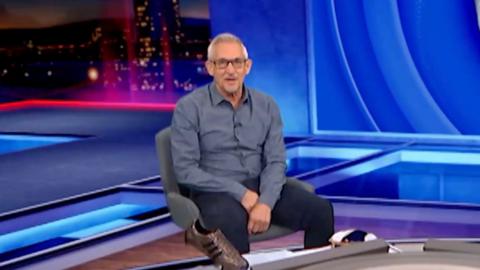 Gary Linekar sat in the Match of the Day studio