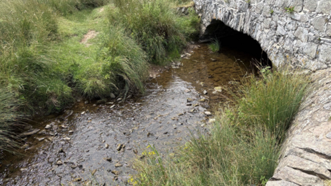 A stone bridge over the river