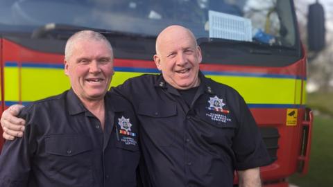 On-call firefighters Ian Clarke and Paul Jackson