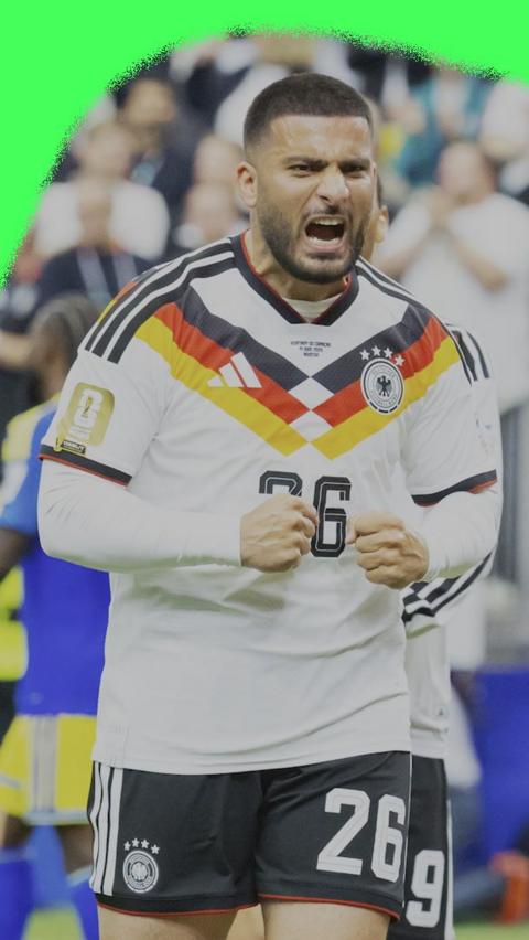 Deniz Undav celebrates scoring a sixth goal for Germany