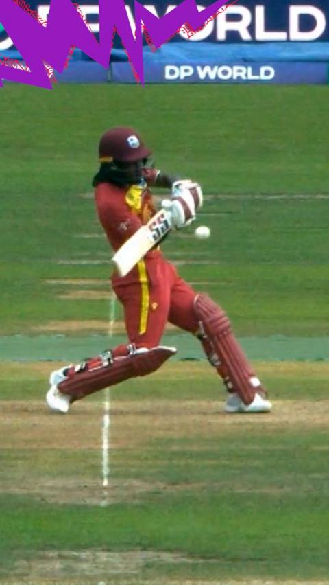 Deandra Dottin bats ball 