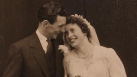 Maurice and Nancy on their wedding day in 1955