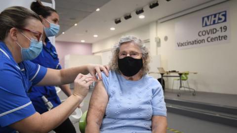 A vaccination centre in Stevenage