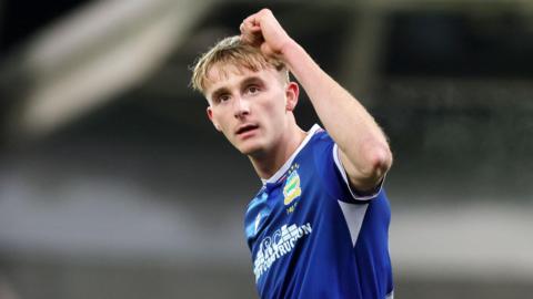 Isaac Baird celebrates