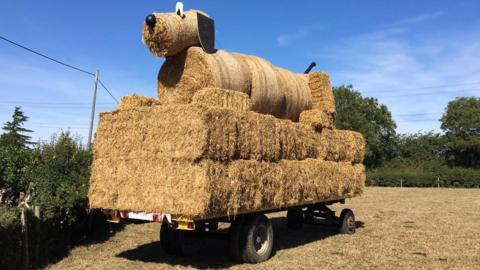 Hay bale sculpture