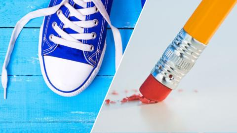 Shoes and pencil