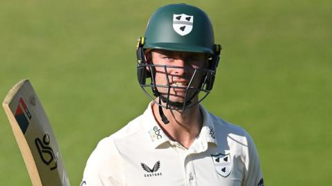 Jake Libby celebrates scoring century