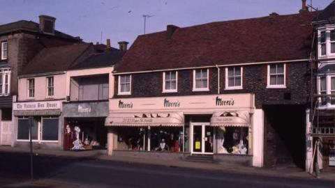 Shop fronts in Dunstable in 1973