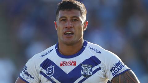 Half-back Fa'amanu Brown in action for Canterbury Bulldogs