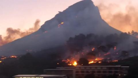 Wildfire on Lion's Head mountain