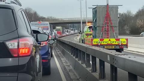 Traffic at a standstill on the m5