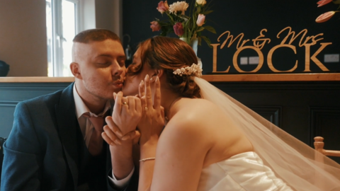 Charlie Lock and his wife on their wedding day