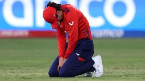 Maia Bouchier looks dejected after dropping a catch