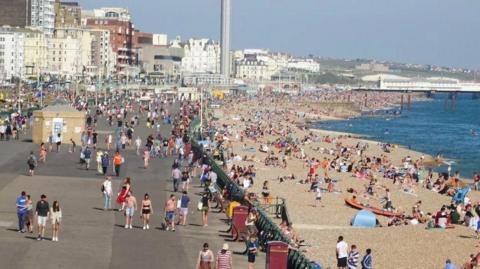 View from Hove along the Esplanade towards Brighton