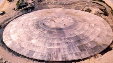 Runit Dome, nuclear waste dump, in the Marshall Islands, 1980