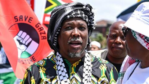 Bheki Mtolo, ANC KZN secretary-general during the ANC KZN Palestinian Solidarity March on October 26, 2023 in Durban, South Africa.