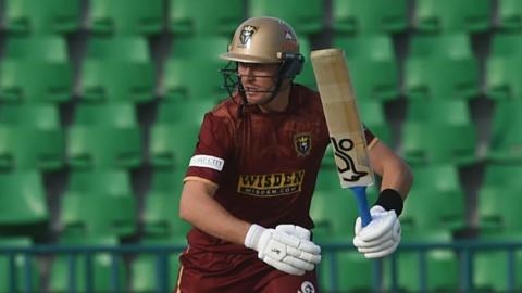 Marnus Labuschagne batting for Hyderabad Kingsmen